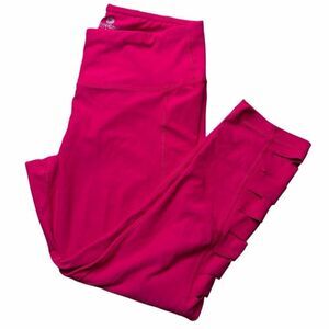 90 Degree by Reflex Cropped Leggings Hot Pink Size Medium